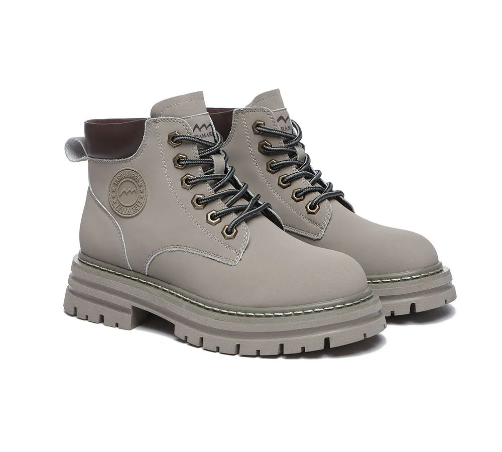 TARRAMARRA® UGG Boots Women Leather Sheepskin Wool Lace Up Chunky Aubrey