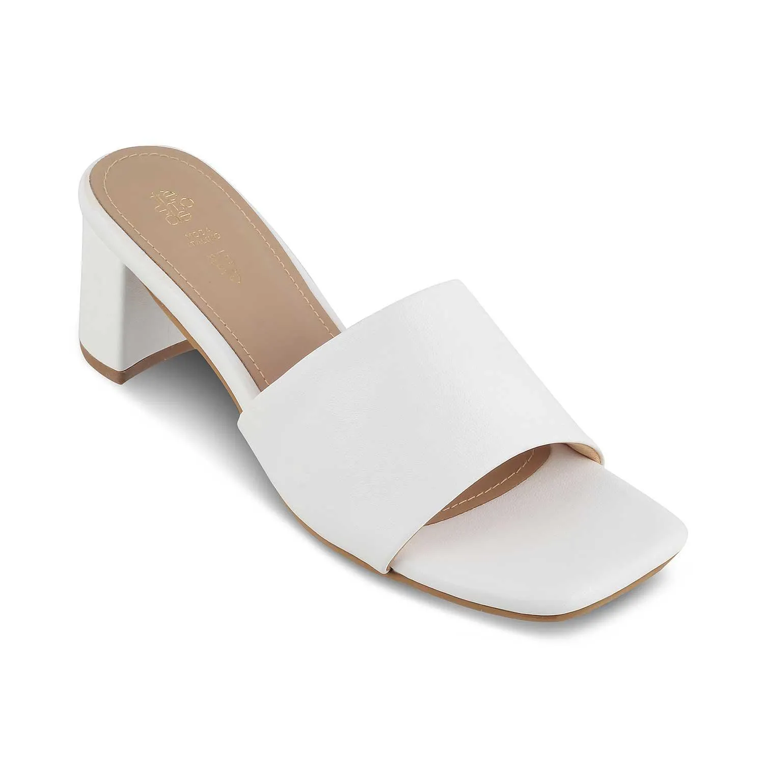 The Baarz White Women's Casual Block Heel Sandals Tresmode