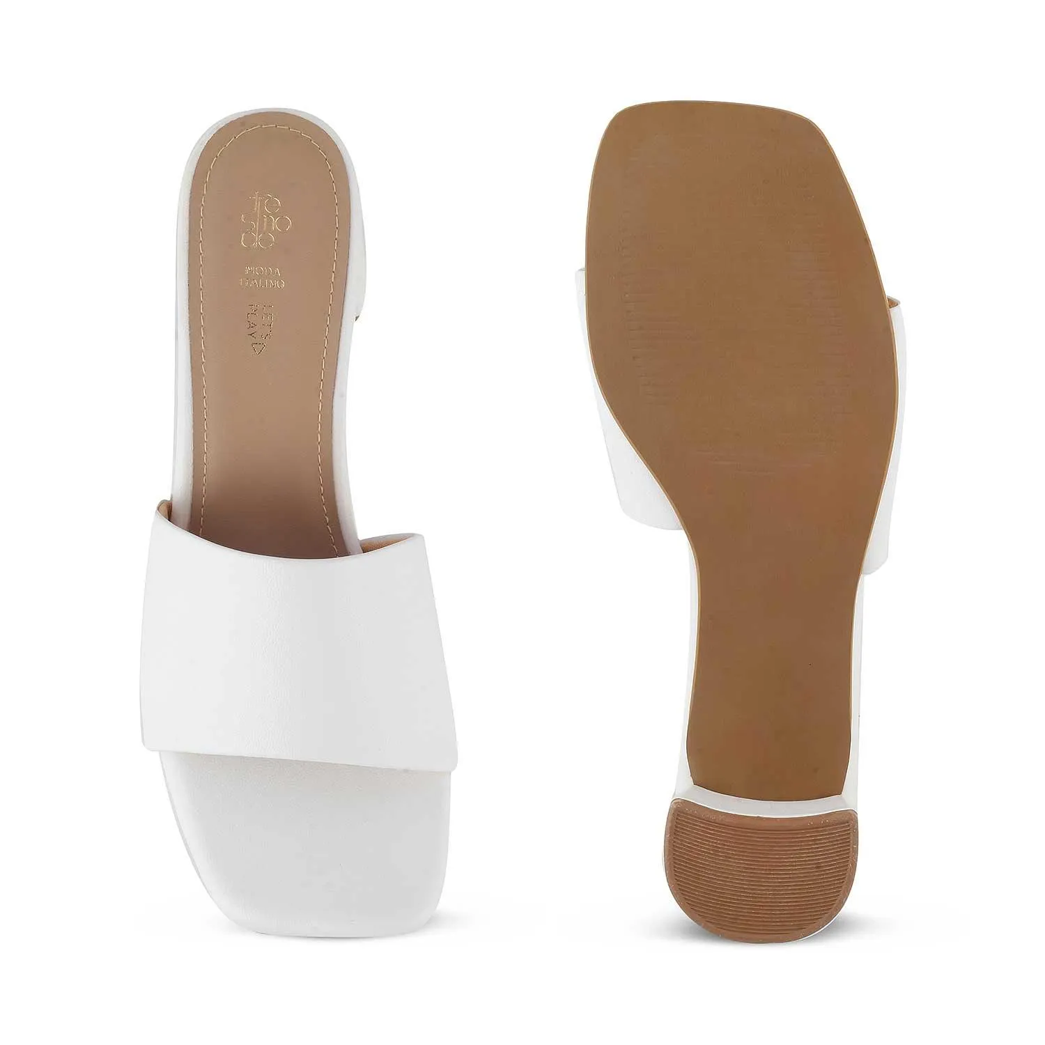 The Baarz White Women's Casual Block Heel Sandals Tresmode
