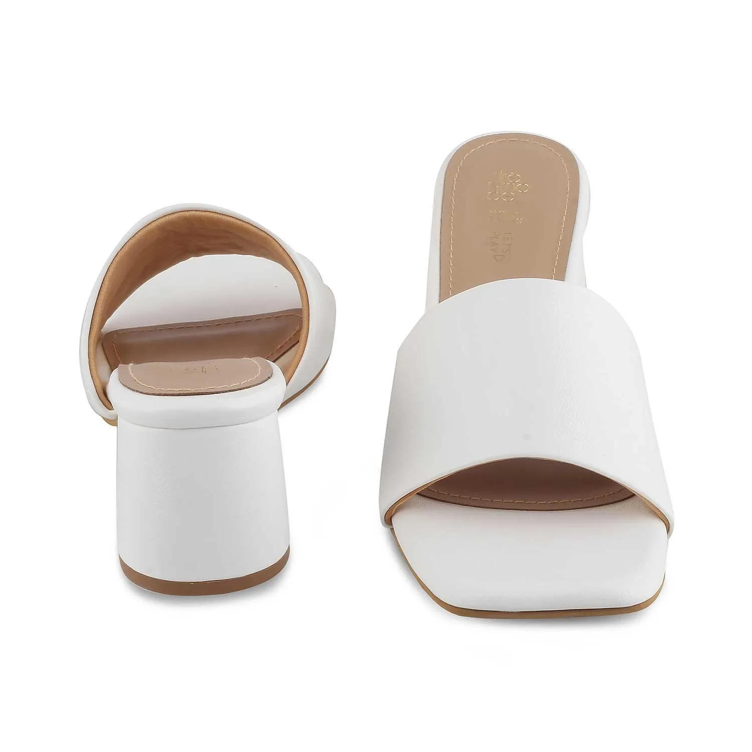 The Baarz White Women's Casual Block Heel Sandals Tresmode