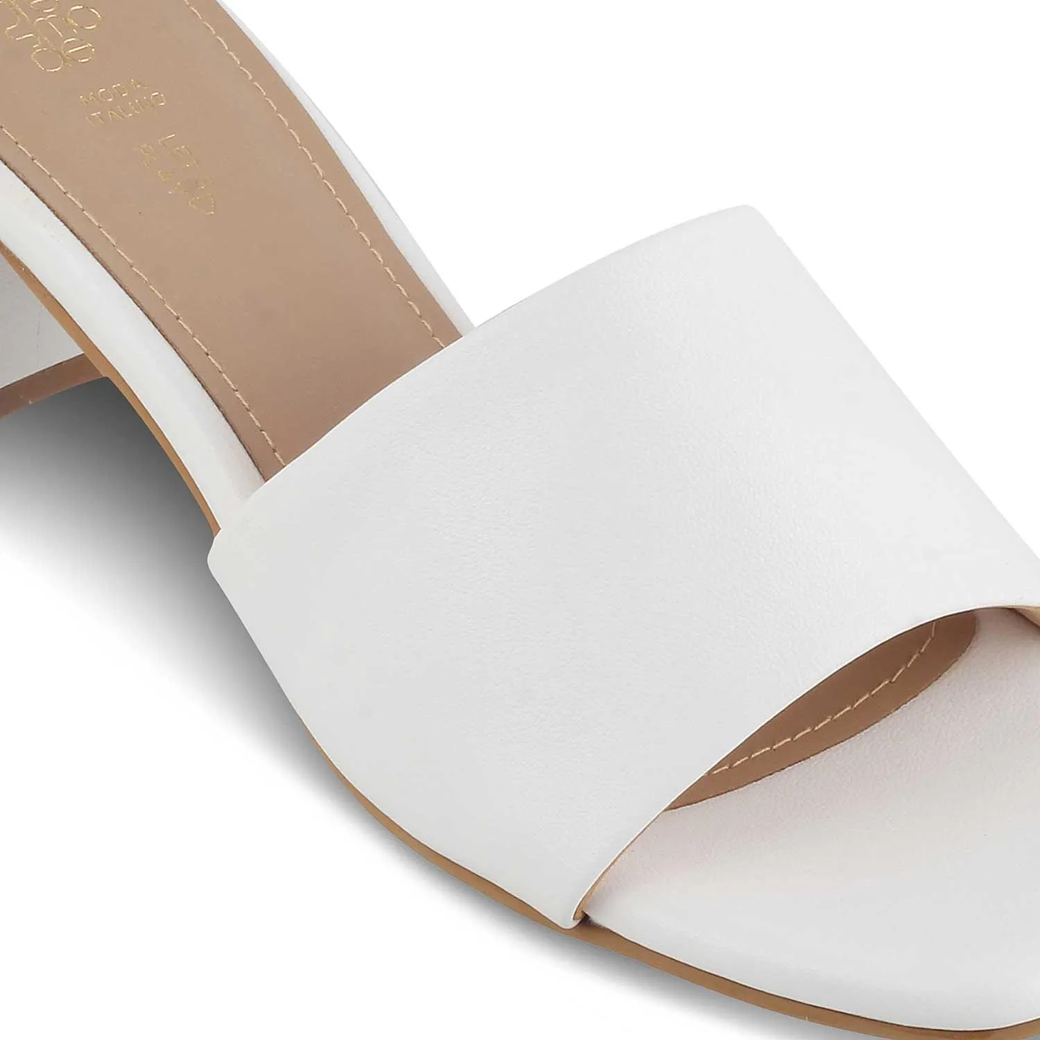 The Baarz White Women's Casual Block Heel Sandals Tresmode