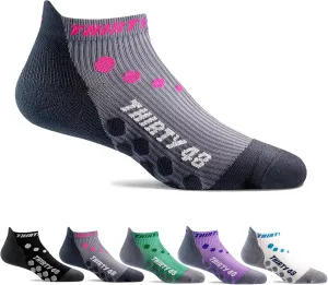 Thirty48 Compression Low Cut Running Socks for Men and Women | 15-20mmHg Compression