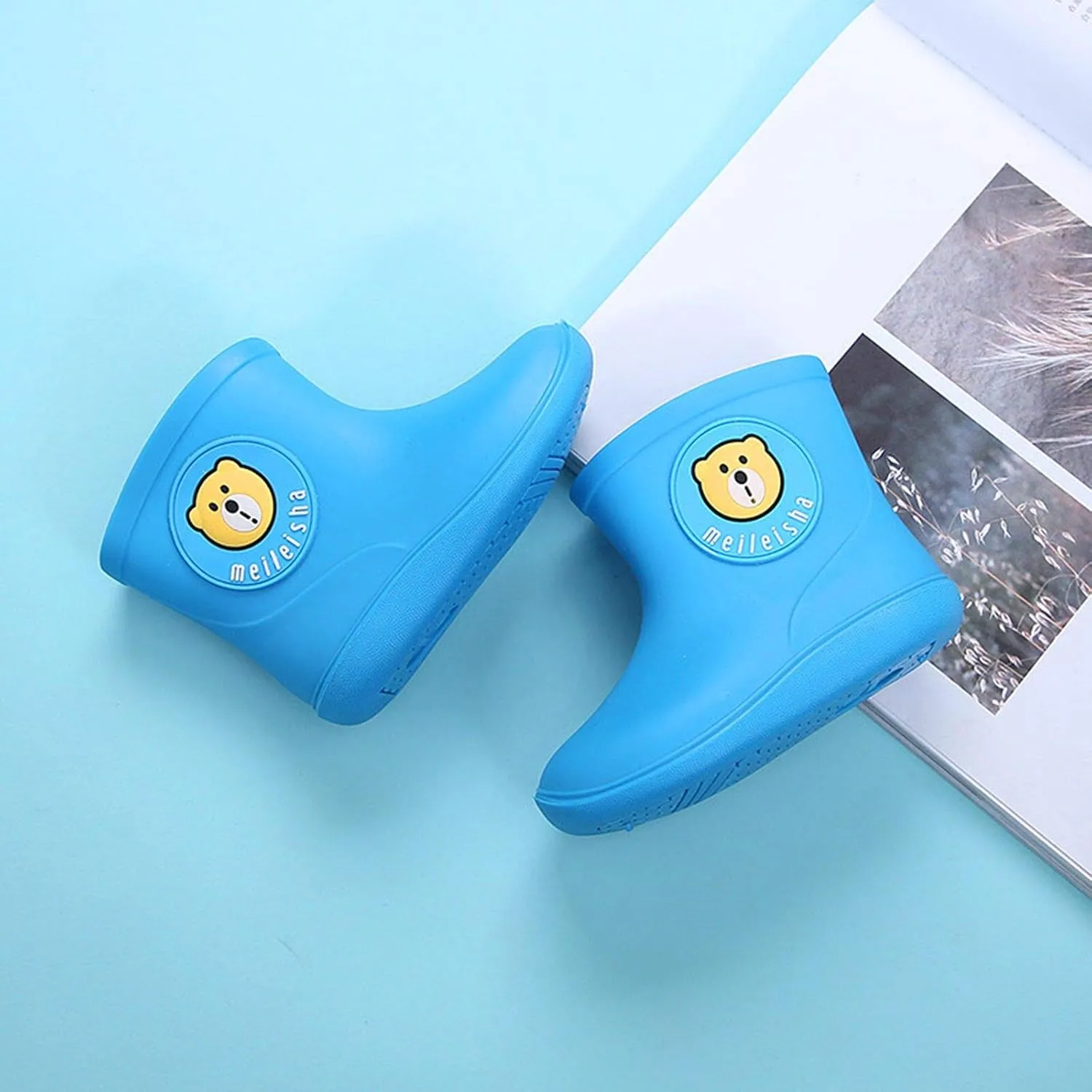Toddler Rain Boots Girls Kids Boys Waterproof Cartoon Printed Anti-Slip Rain Shoes Gardening Wear for 1-6 Years