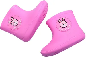 Toddler Rain Boots Girls Kids Boys Waterproof Cartoon Printed Anti-Slip Rain Shoes Gardening Wear for 1-6 Years