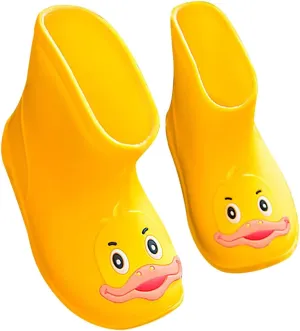 Toddler Rain Boots Girls Kids Boys Waterproof Cartoon Printed Anti-Slip Rain Shoes Gardening Wear for 1-6 Years