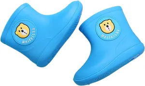 Toddler Rain Boots Girls Kids Boys Waterproof Cartoon Printed Anti-Slip Rain Shoes Gardening Wear for 1-6 Years