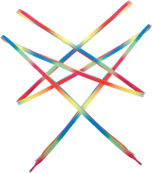 Totority 1Pair Rainbow Gradient Flat Waxed Hockey Skate Laces Shoelaces for Youth and Adult Sports Footwear Non Slip Design for Ice Skates and More