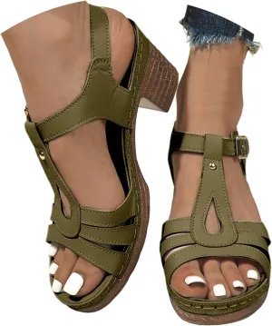 Trendy Women's Sandals With Toe Post Design Comfortable Mid Heeled Versatile Daily Wear Sandals Women Outdoor Summer