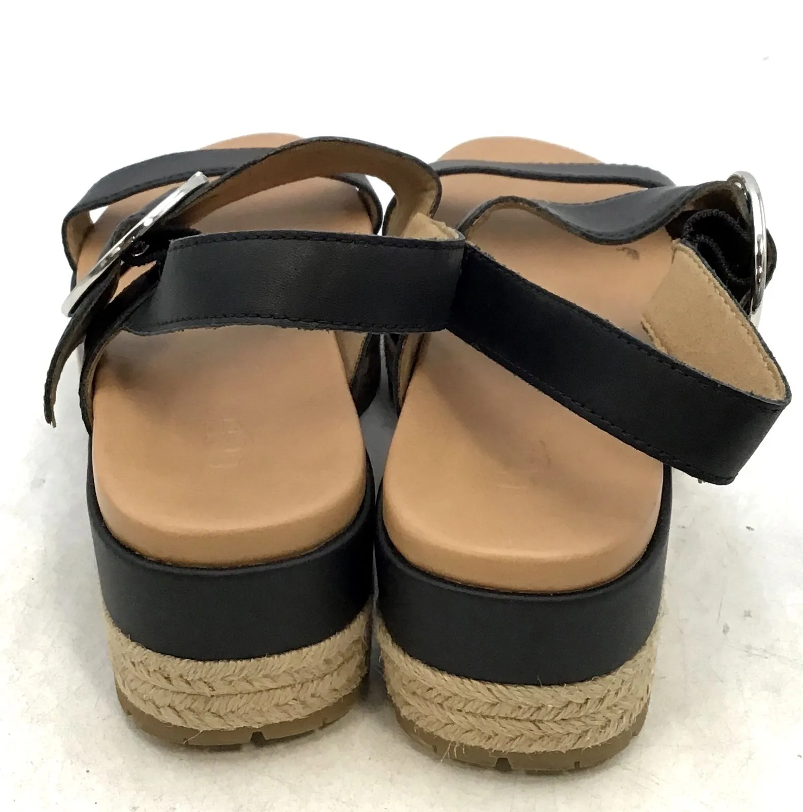 Ugg Women's April Black Tan Espadrille Sandal - Size 9.5