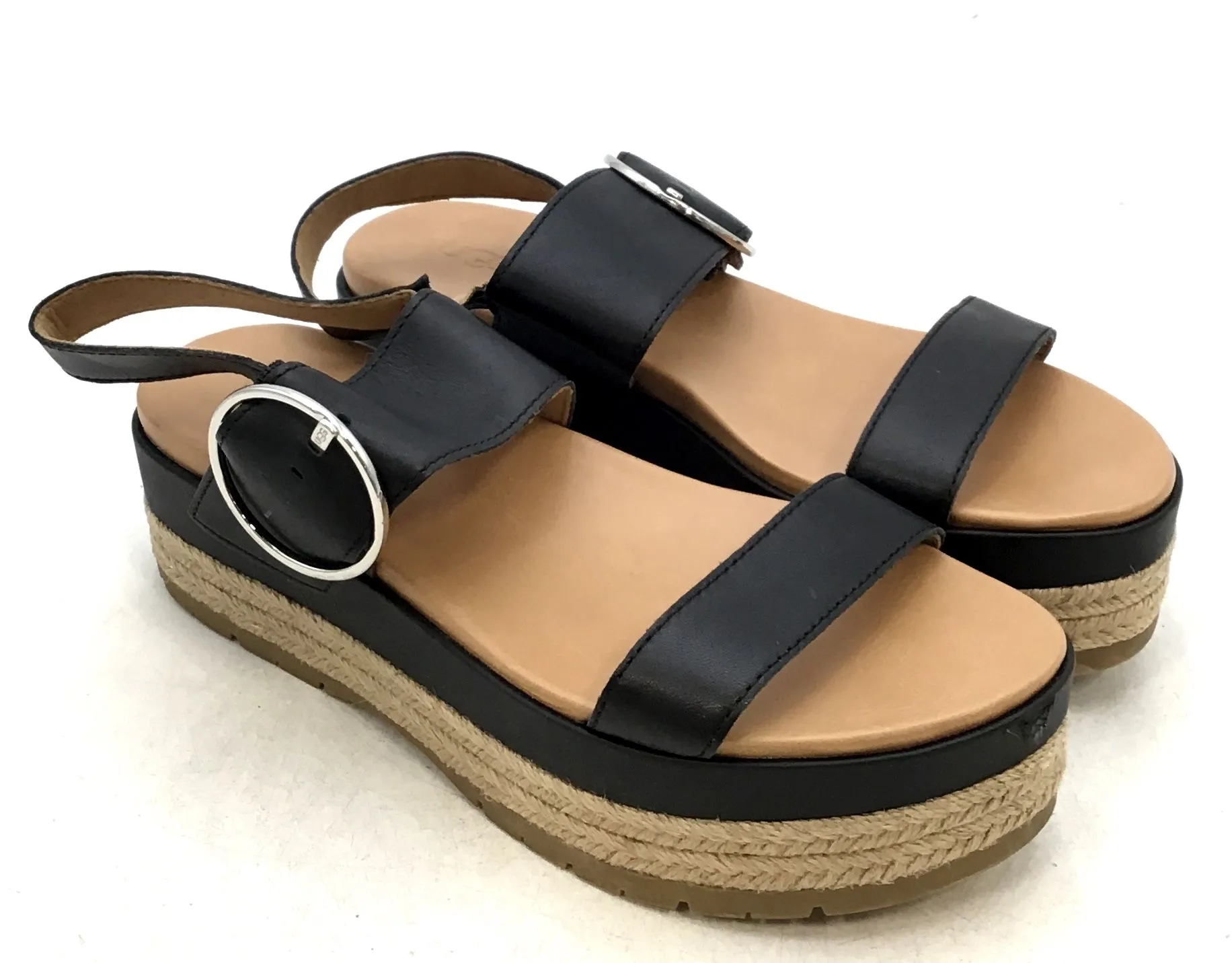 Ugg Women's April Black Tan Espadrille Sandal - Size 9.5