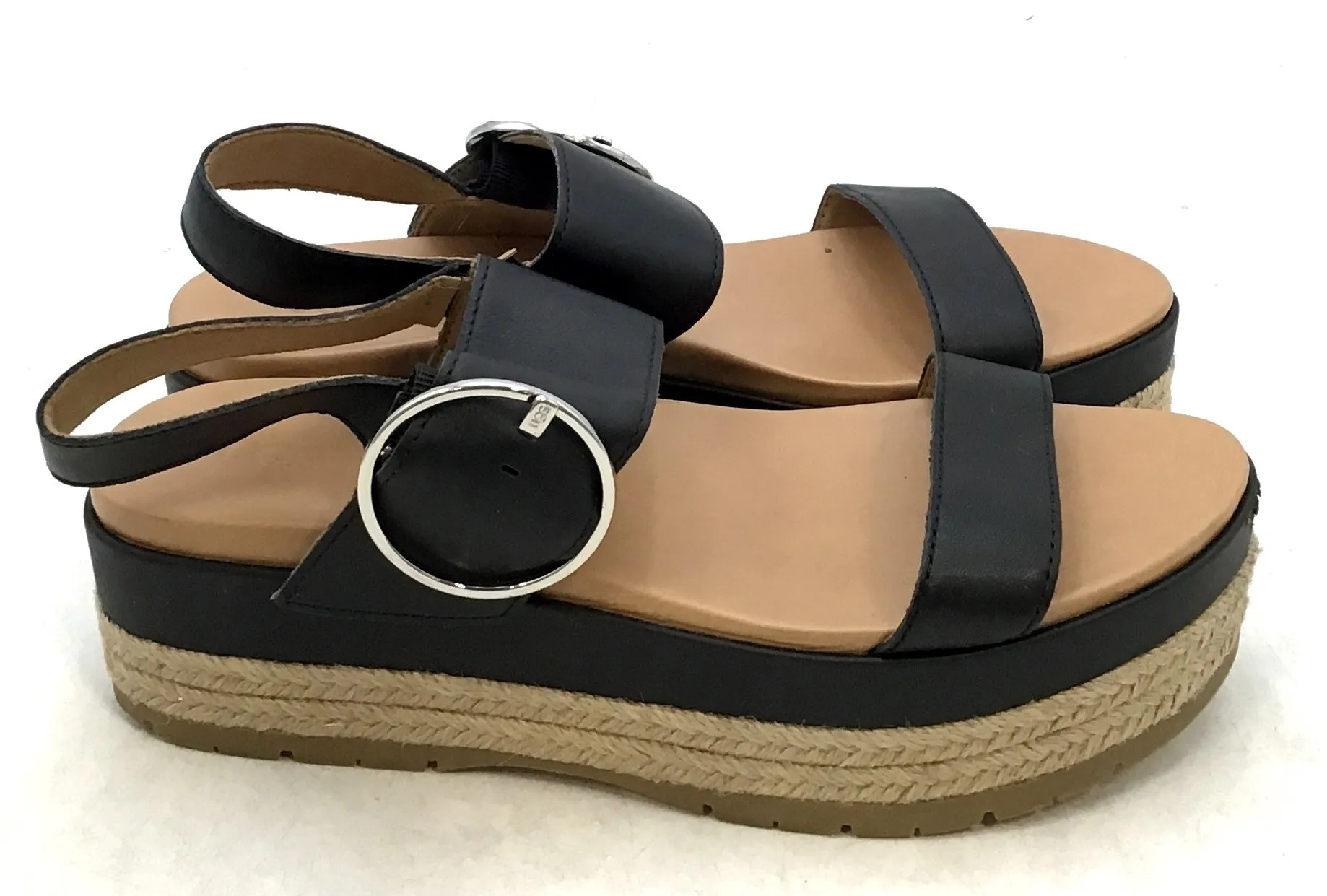 Ugg Women's April Black Tan Espadrille Sandal - Size 9.5