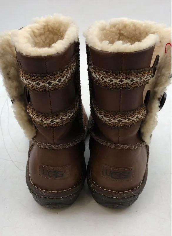 UGG Women's Brown Shearling Boots - Size 10