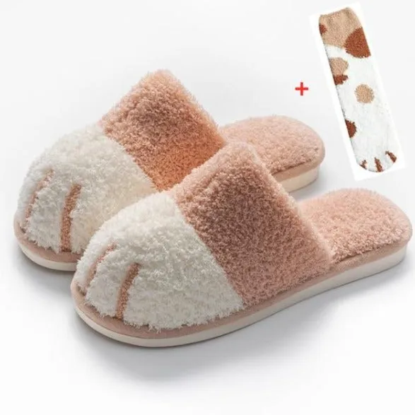 Unisex Cat Paw Slippers