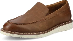 Vance Mens Oneal Slip-On Loafer Faux Leather Uppers Almond-Toe 6mm Vance Comfort System Insole Wide Width Walnut 10.5 Wide Mens US
