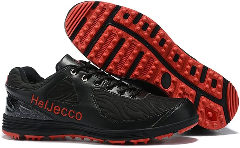 VEACAM Waterproof Male Golf Shoes, Anti Slip Golf Sneakers Spikless Walking Footwears Outdoor Golf Trainers for Men