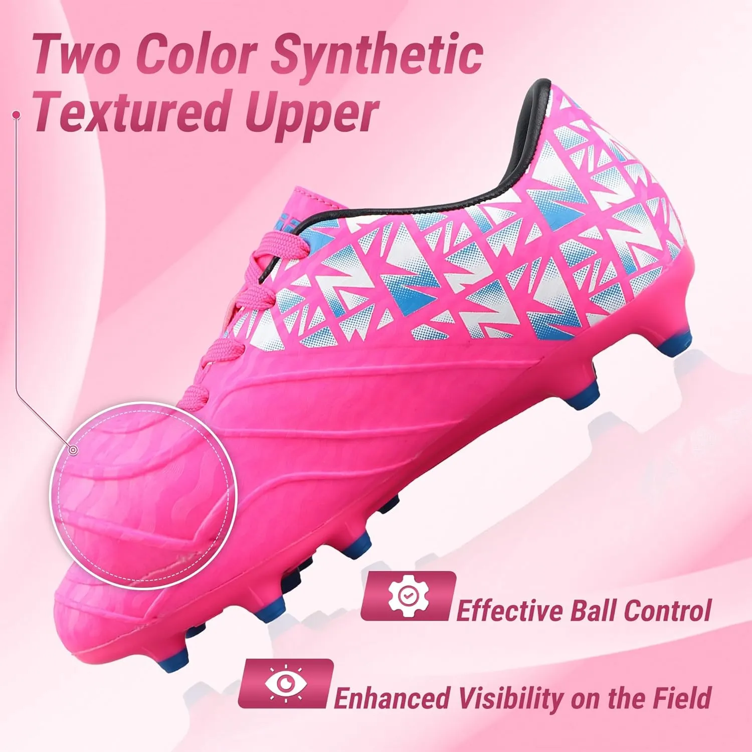 Vizari Pismo Junior Firm Ground Youth Soccer Cleats for Boys & Girls | Perfect Synthetic Boys Football Cleats with TPU Outsole | Water Resistant & Durable Sports Shoes