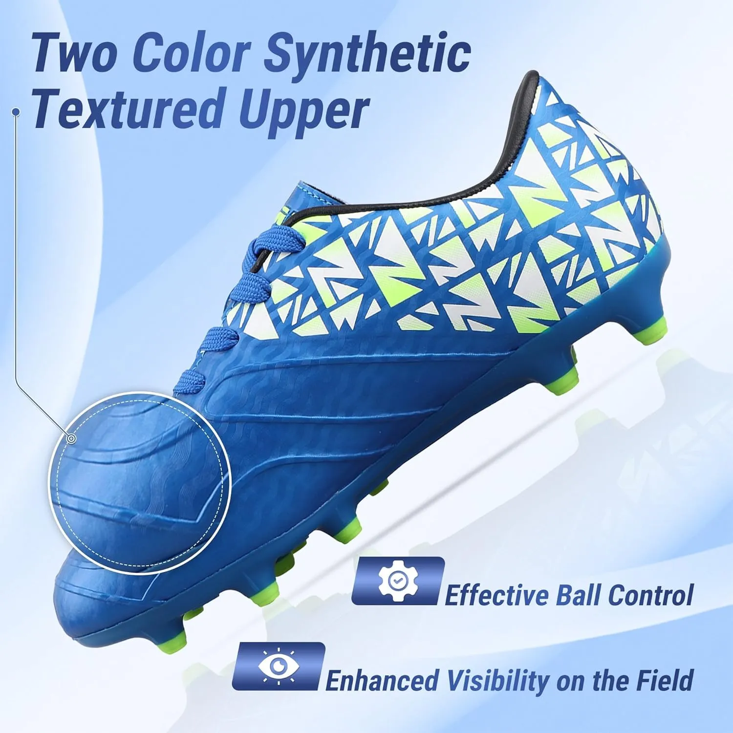 Vizari Pismo Junior Firm Ground Youth Soccer Cleats for Boys & Girls | Perfect Synthetic Boys Football Cleats with TPU Outsole | Water Resistant & Durable Sports Shoes
