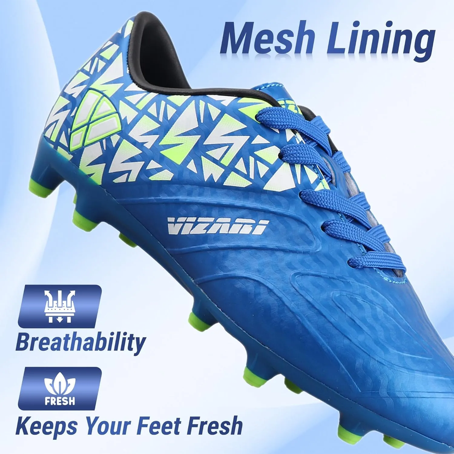 Vizari Pismo Junior Firm Ground Youth Soccer Cleats for Boys & Girls | Perfect Synthetic Boys Football Cleats with TPU Outsole | Water Resistant & Durable Sports Shoes