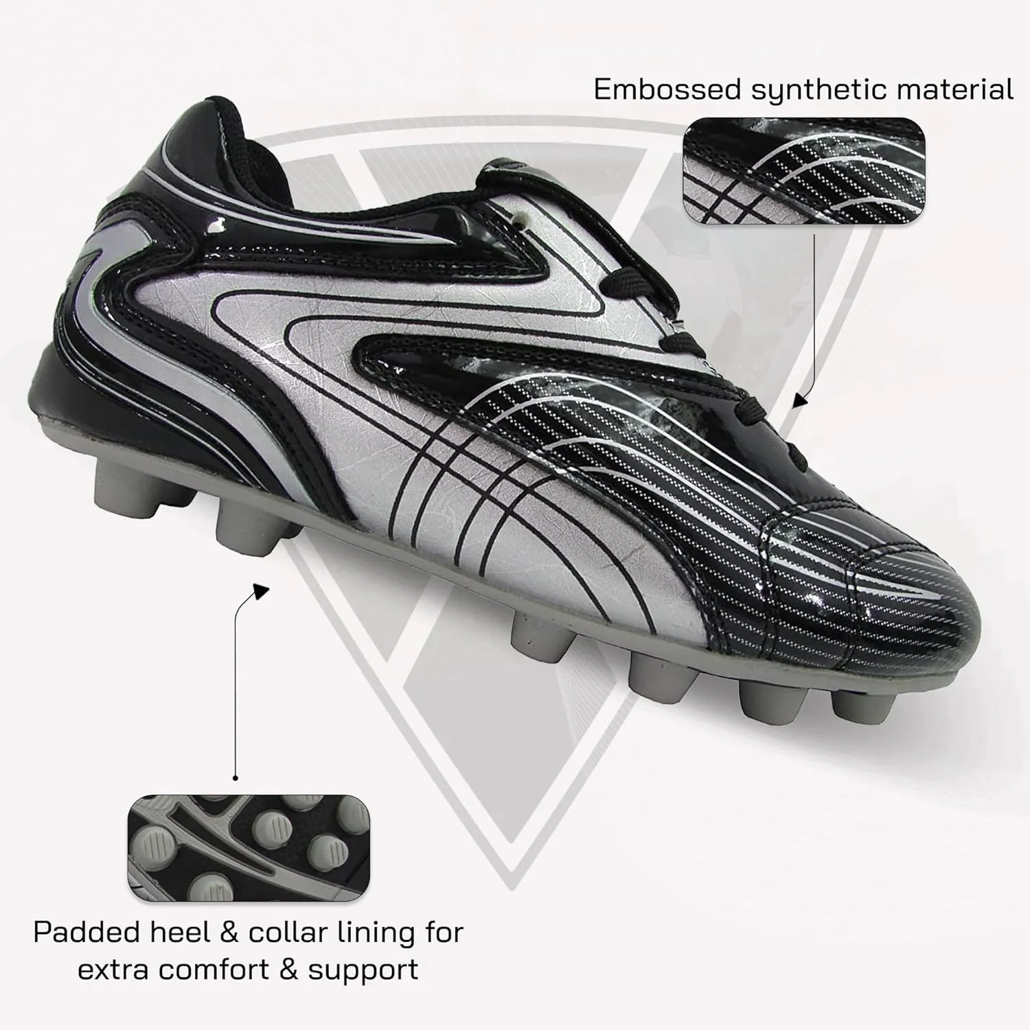 Vizari Striker Firm Ground Soccer Cleats - Premium Adult Soccer Cleats for Enhanced Performance on The Field - Mens Soccer Shoes with Durable Construction, Superior Grip, and Comfortable Fit