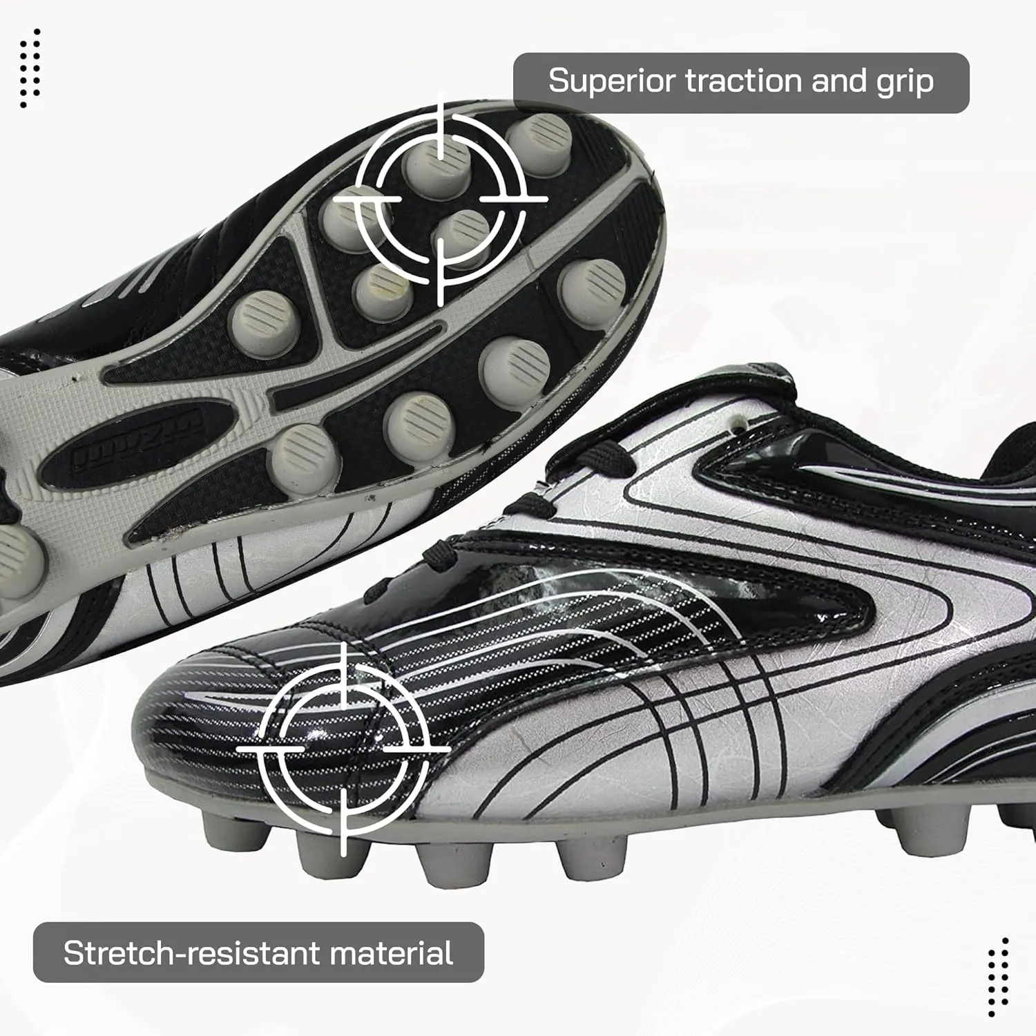 Vizari Striker Firm Ground Soccer Cleats - Premium Adult Soccer Cleats for Enhanced Performance on The Field - Mens Soccer Shoes with Durable Construction, Superior Grip, and Comfortable Fit
