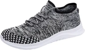 Walking Shoes for Men Slip On Road Running Shoes Non Slip Lace Up Sneakers Breathable Mesh Tennis Footwear Men's Fashion Sneakers with Arch Support Daily Workout Shoe