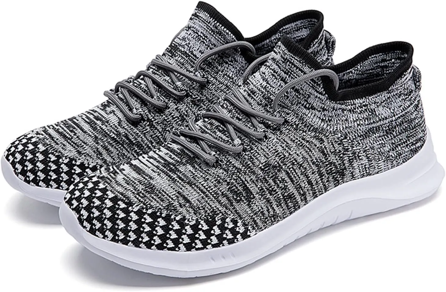 Walking Shoes for Men Slip On Road Running Shoes Non Slip Lace Up Sneakers Breathable Mesh Tennis Footwear Men's Fashion Sneakers with Arch Support Daily Workout Shoe