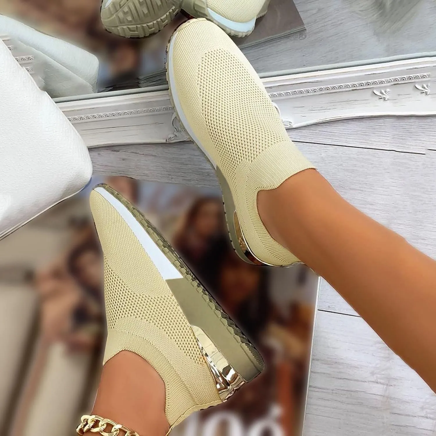 Walking Shoes Women Mesh Women's Shoes Casual Fashion Sneakers 2025 Comfortable Orthopedic Sandals High Top Basketball Shoe Loafers Casual Slip On
