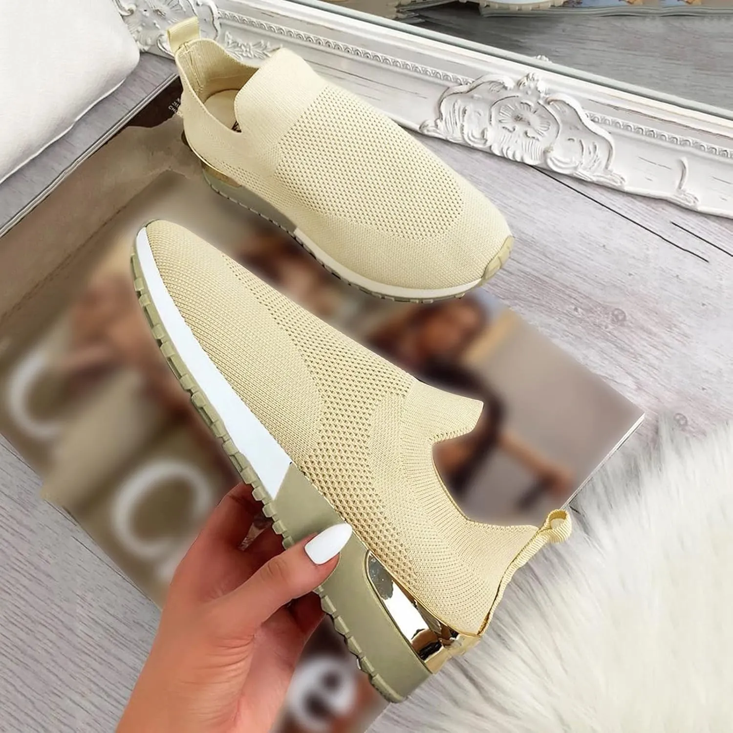 Walking Shoes Women Mesh Women's Shoes Casual Fashion Sneakers 2025 Comfortable Orthopedic Sandals High Top Basketball Shoe Loafers Casual Slip On