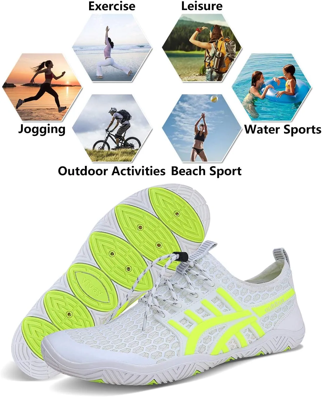Water Shoes Mens Womens Quick Dry Barefoot Aqua Socks Diving Sports Shoes for Beach Swim Surf Pool Yoga Outdoor Trip