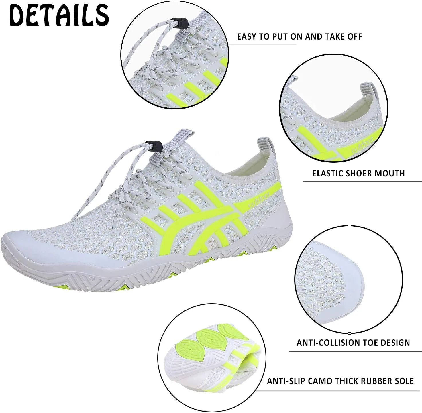Water Shoes Mens Womens Quick Dry Barefoot Aqua Socks Diving Sports Shoes for Beach Swim Surf Pool Yoga Outdoor Trip
