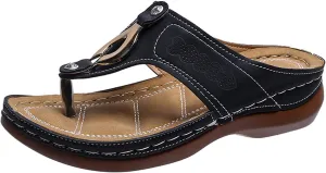 wedges heels for women Orthopedic Sandals for Women, Women Summer Slippers with Arch Support Anti-Slip Breathable Sandal Vintage Flip Flop