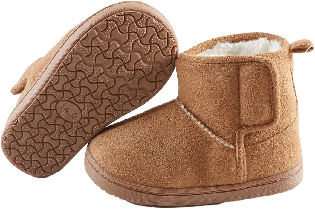 Winter Boots Non Slip Outdoor Shoes Kids Children Boys Girls Soft Warm Shoes Toddler Black Snow Boots