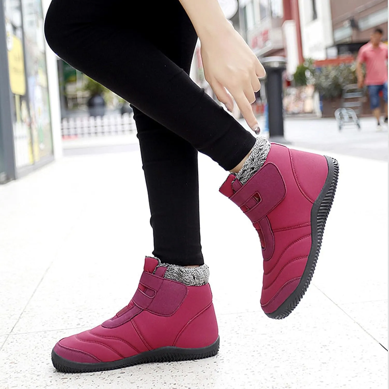 Winter Womens Boots Platform Fur Lined Plush Warm Snow Boots Outdoor Trendy Anti Slip Comfortable Womens Boots