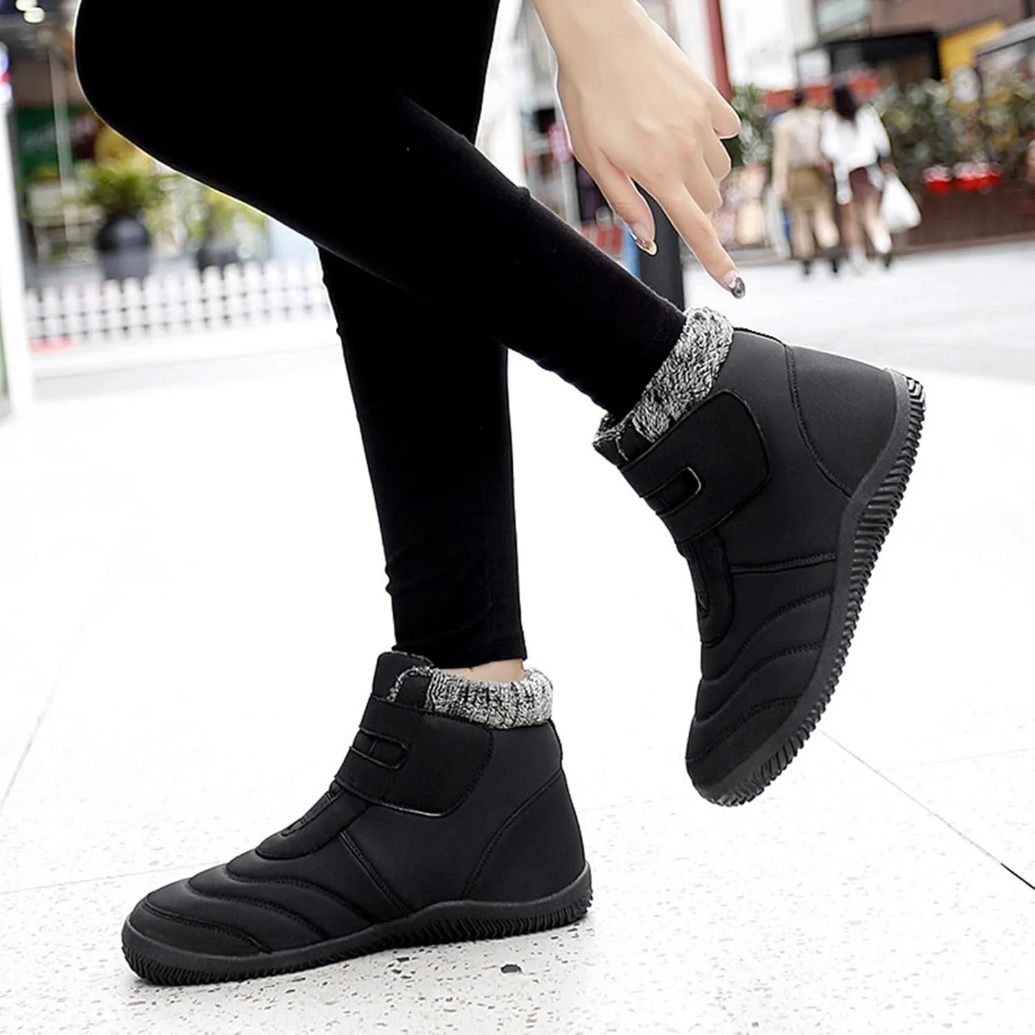 Winter Womens Boots Platform Fur Lined Plush Warm Snow Boots Outdoor Trendy Anti Slip Comfortable Womens Boots