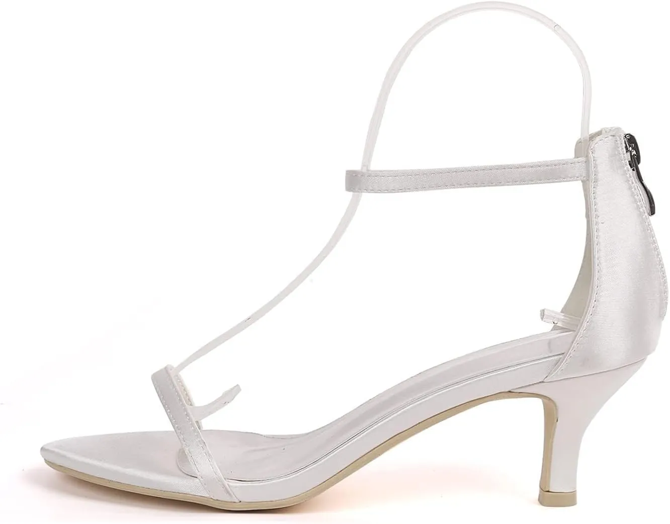 Women Mid Low Kitten Heel Sandals Open Toe Heeled Sandals Elegant Ankle Strap Sandals for Party Evening Wedding