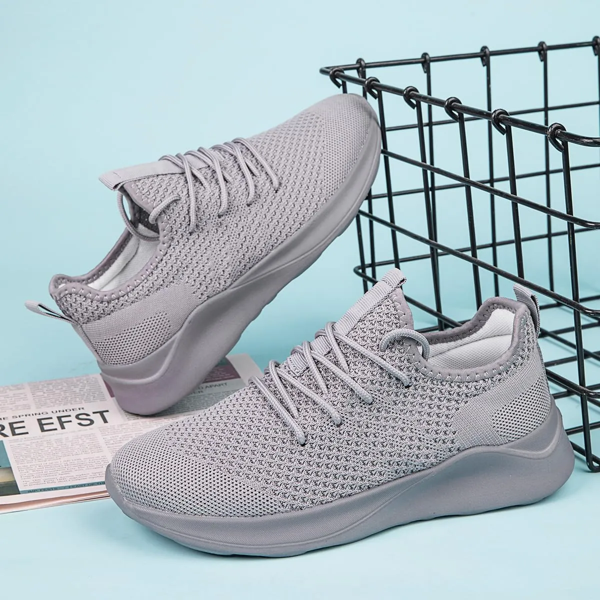 Women Walking Shoes Ladies Running Sneakers Breathable Mesh Sports Shoes Casual Lightweight Gym Lace up Sneakers