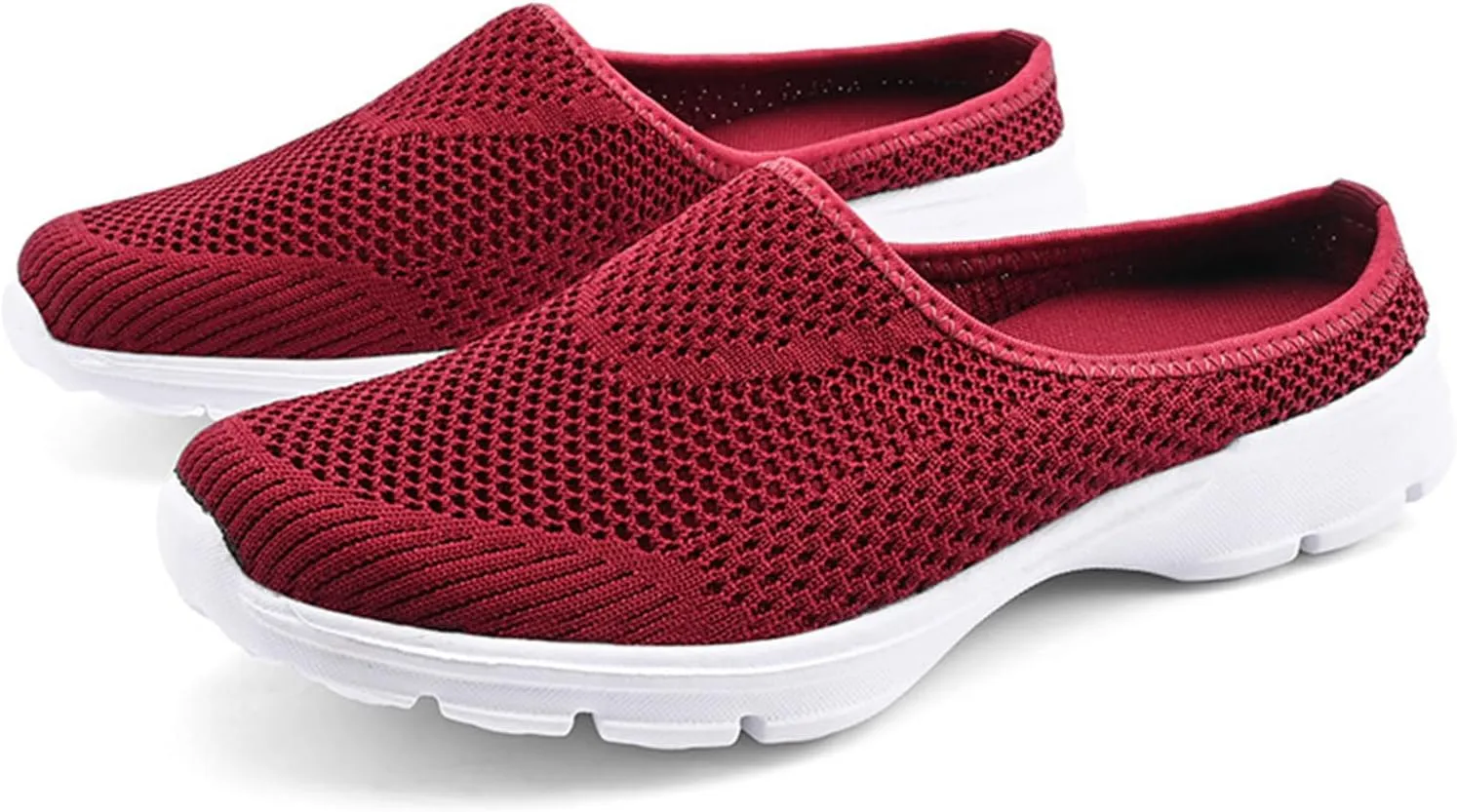 Women's Backless Walking Sneakers Orthopedic Open Back Slip On Mules Lightweight Slippers Closed Toe Slipper Comfort Breathable Mules Indoor Outdoor Anti-Skid Sole Shoes (Unisex)