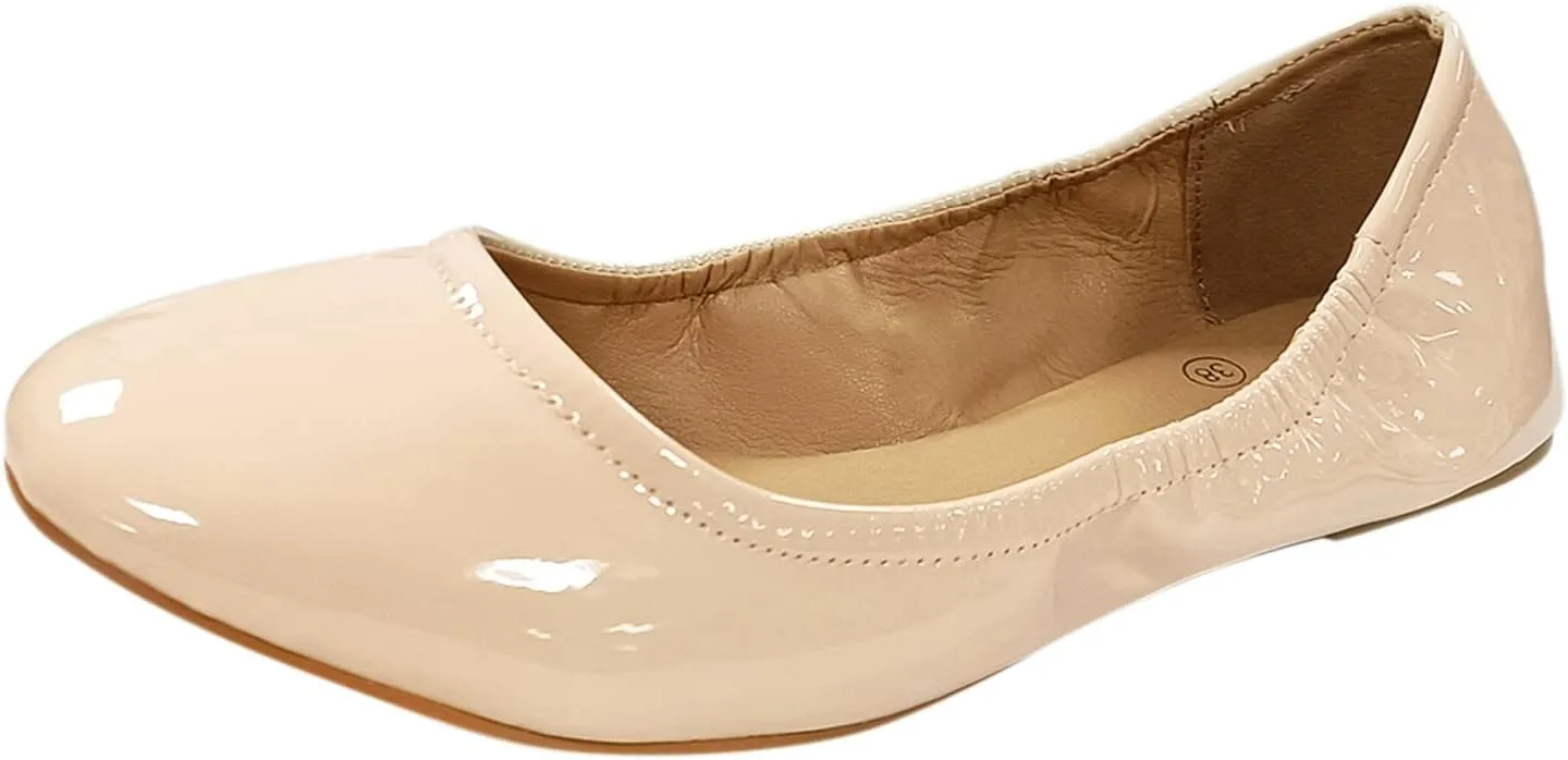 Women's Ballet Flat Flats with Breathable Eyelets Pointed Toe Casual Comfort Slip on Comfortable Walking Shoes