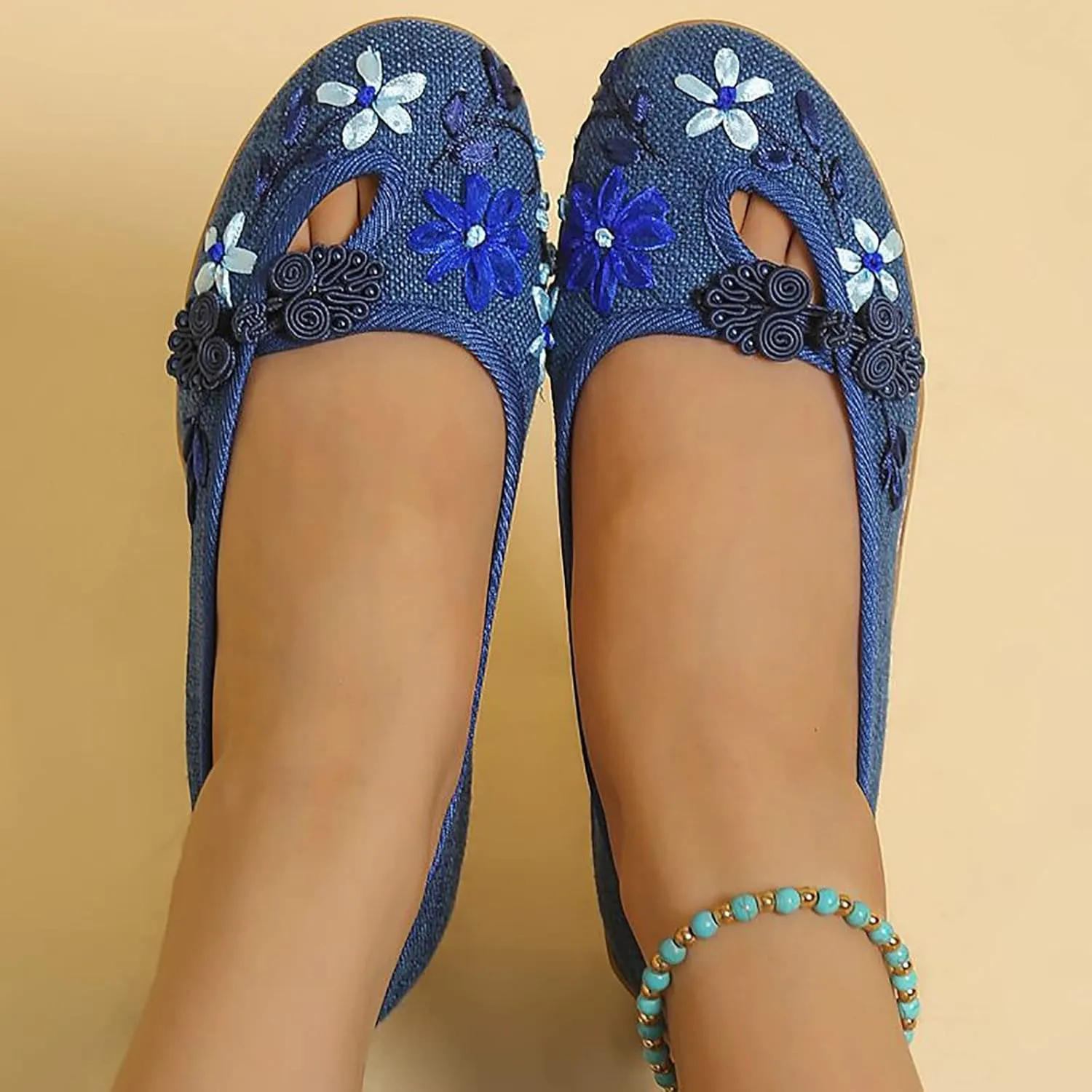 Women's Ballet Flat Women Comfortable Slip on Pointed Toe Casual Comfort Slip on Shoes for Woman Classic
