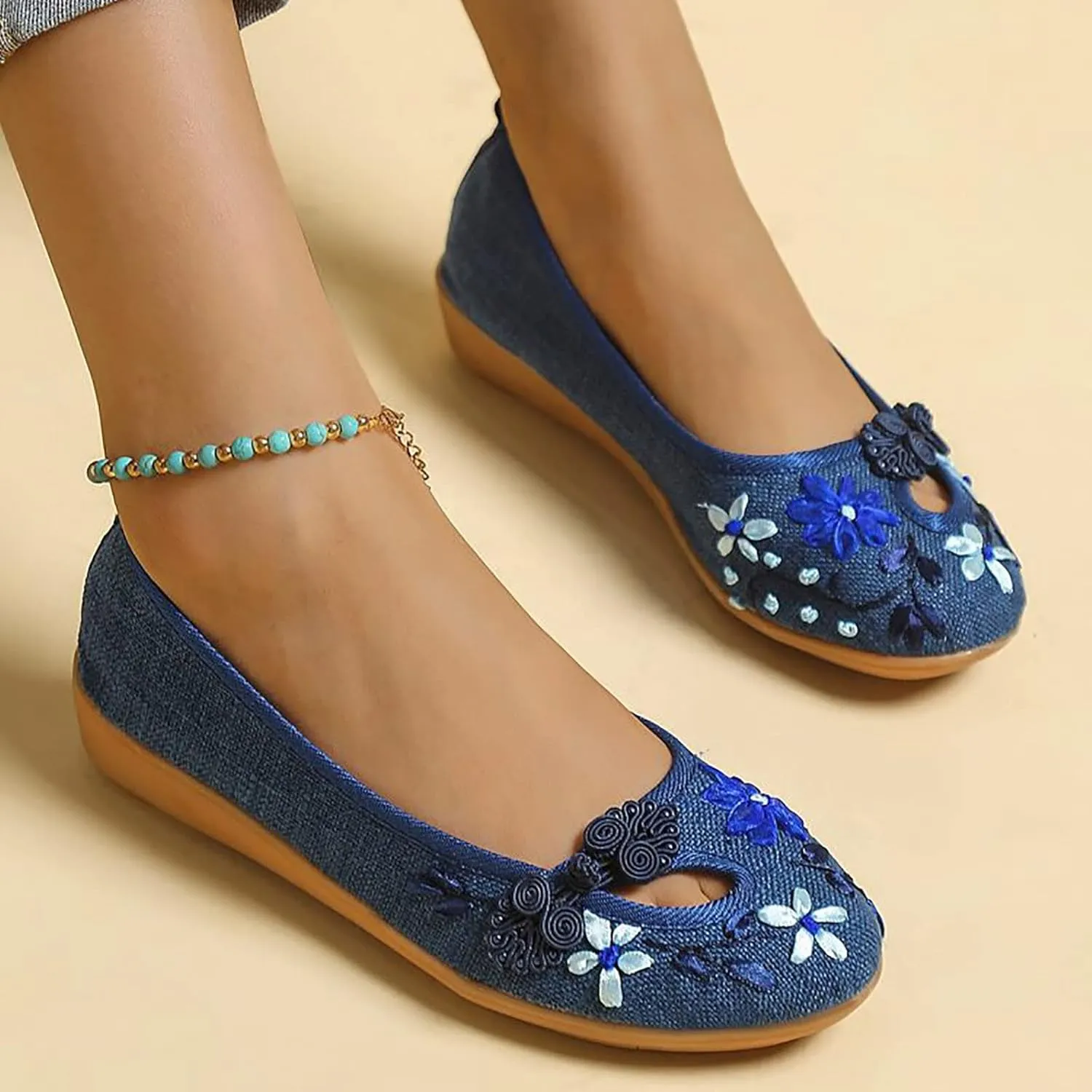 Women's Ballet Flat Women Comfortable Slip on Pointed Toe Casual Comfort Slip on Shoes for Woman Classic
