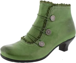Womens Boots Pointed Toe Floral Lace Buckle Chunky Heel Vintage Women Boots Solid Trendy Elegant Ankle Boots