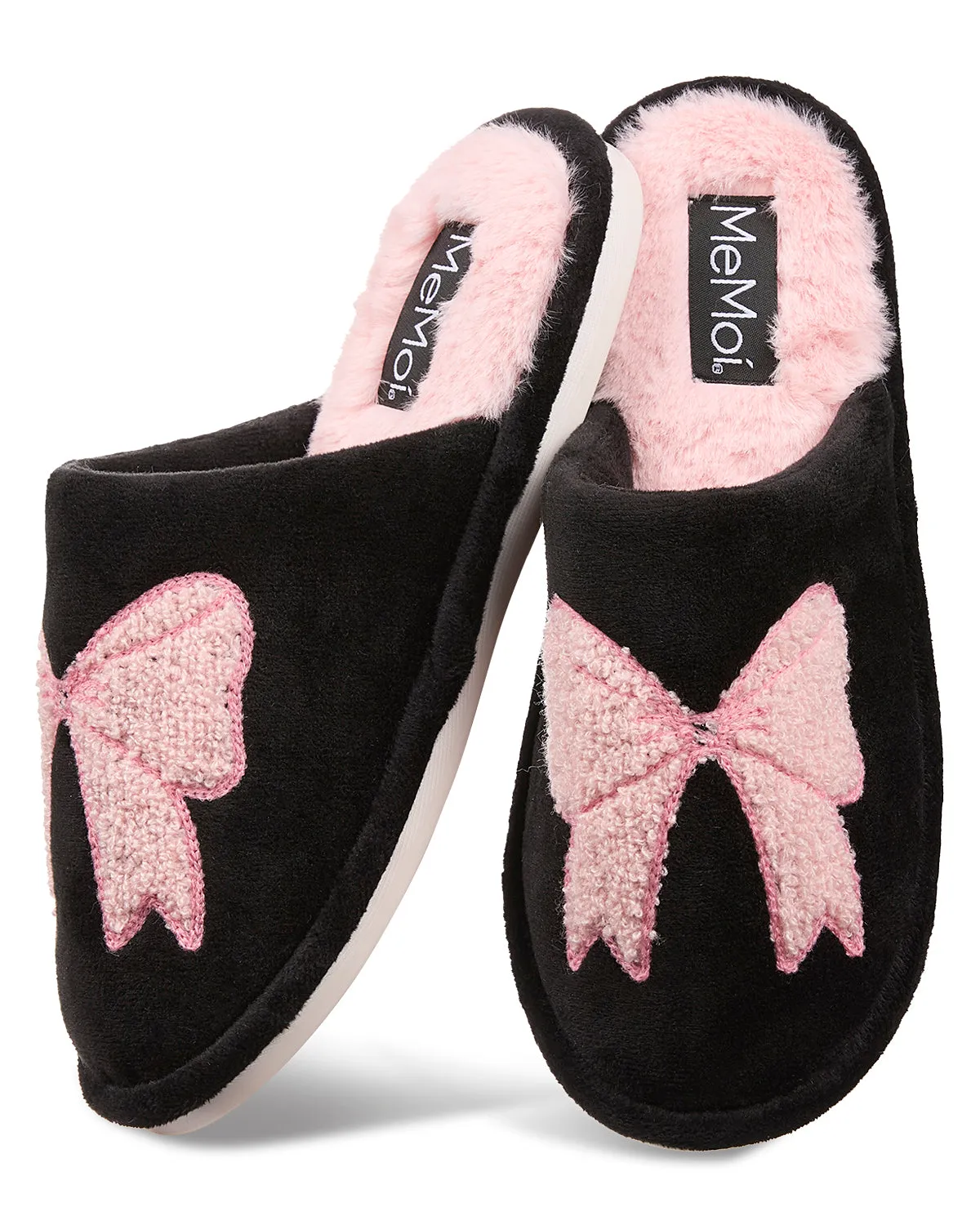 Women's Bow Plush Memory Foam Slippers