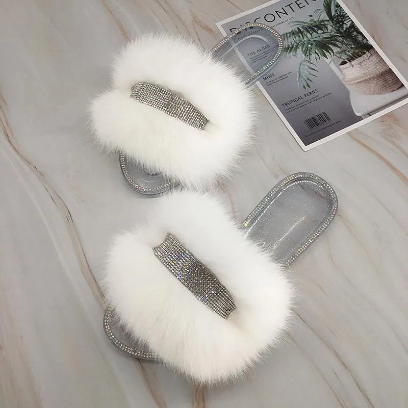 Women's Clear Jelly Furry Slippers
