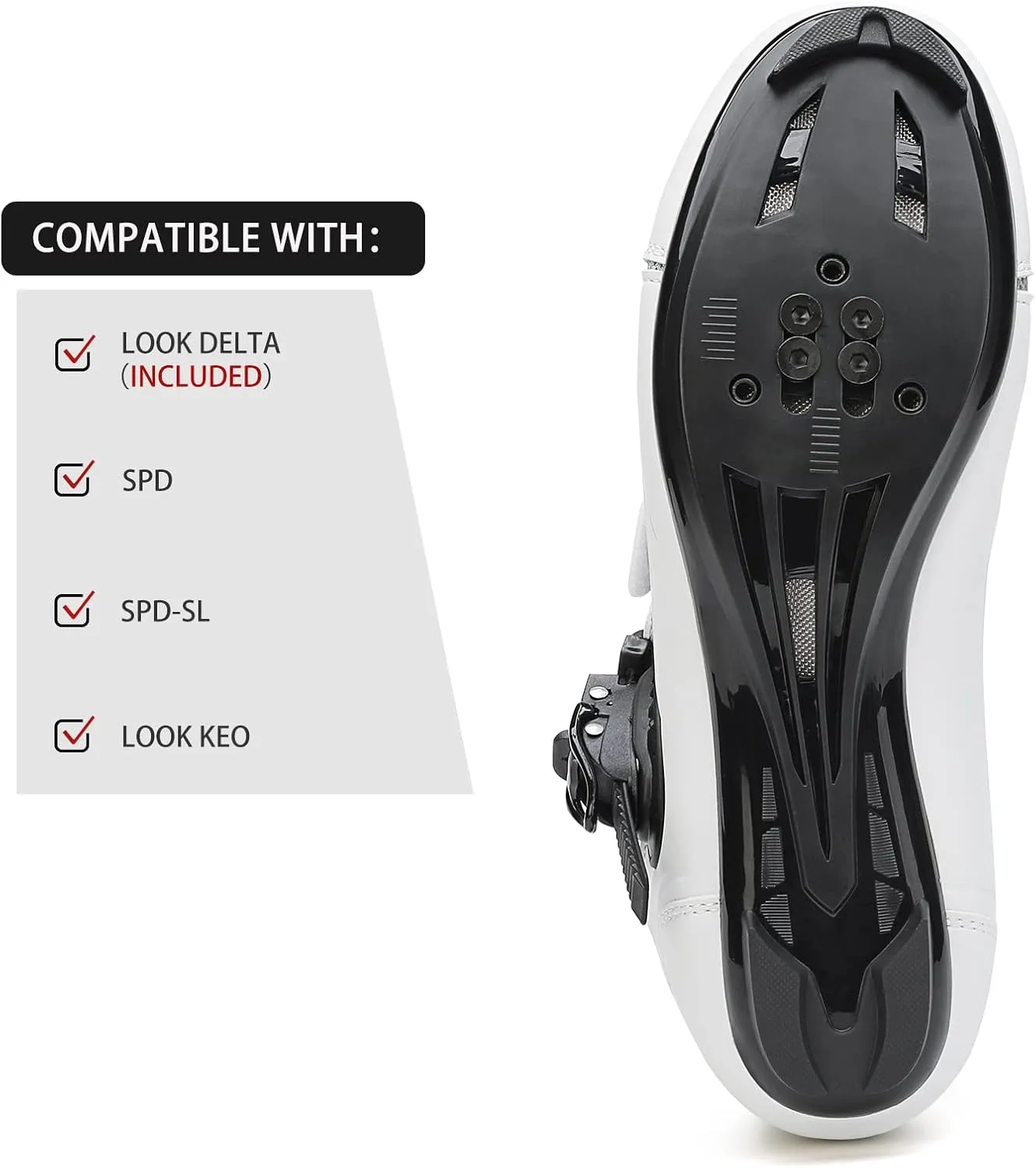 Womens Cycling Shoes Compatible with Peloton Bike Clip in Ladies Indoor Cycling Road Bike Riding Biking Shoes, Pre-Installed Delta Cleats
