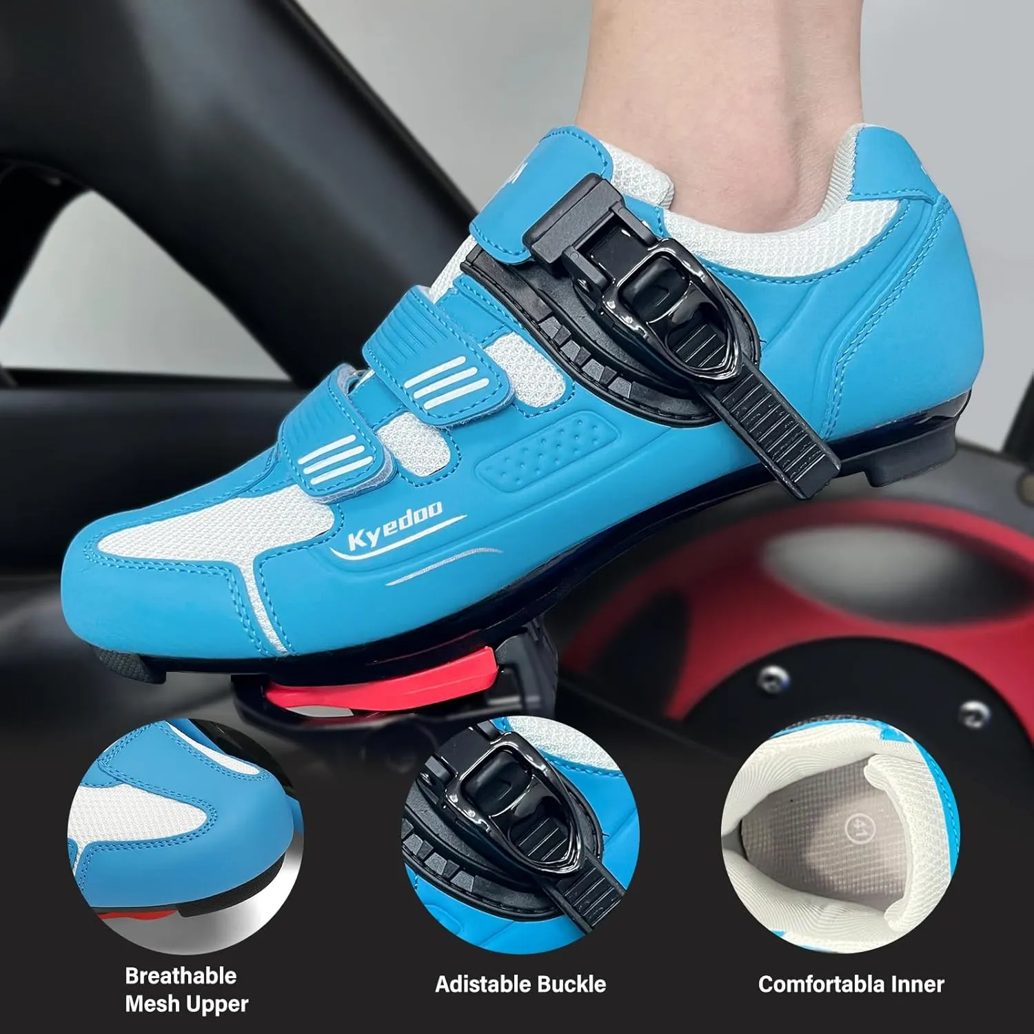 Womens Cycling Shoes Compatible with Peloton Bike Clip in Ladies Indoor Cycling Road Bike Riding Biking Shoes, Pre-Installed Delta Cleats
