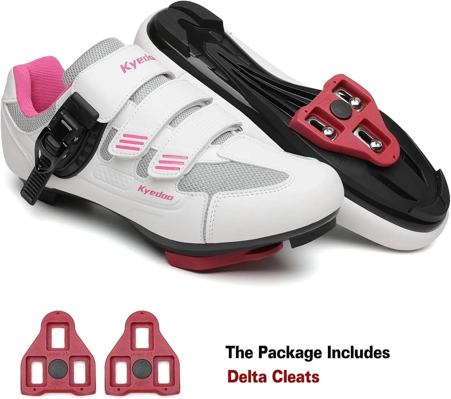 Womens Cycling Shoes Compatible with Peloton Bike Clip in Ladies Indoor Cycling Road Bike Riding Biking Shoes, Pre-Installed Delta Cleats