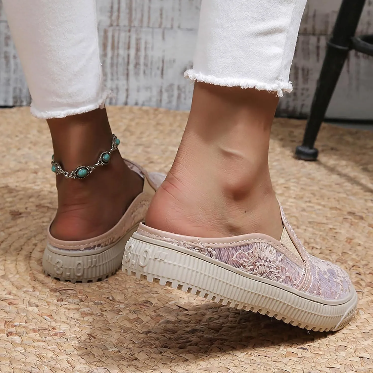 Women's Dress Flat Ballet Low Wedge Ladies Hollow Breathable Fisherman Shoes Mesh Women's Ballet Flat Comfortable