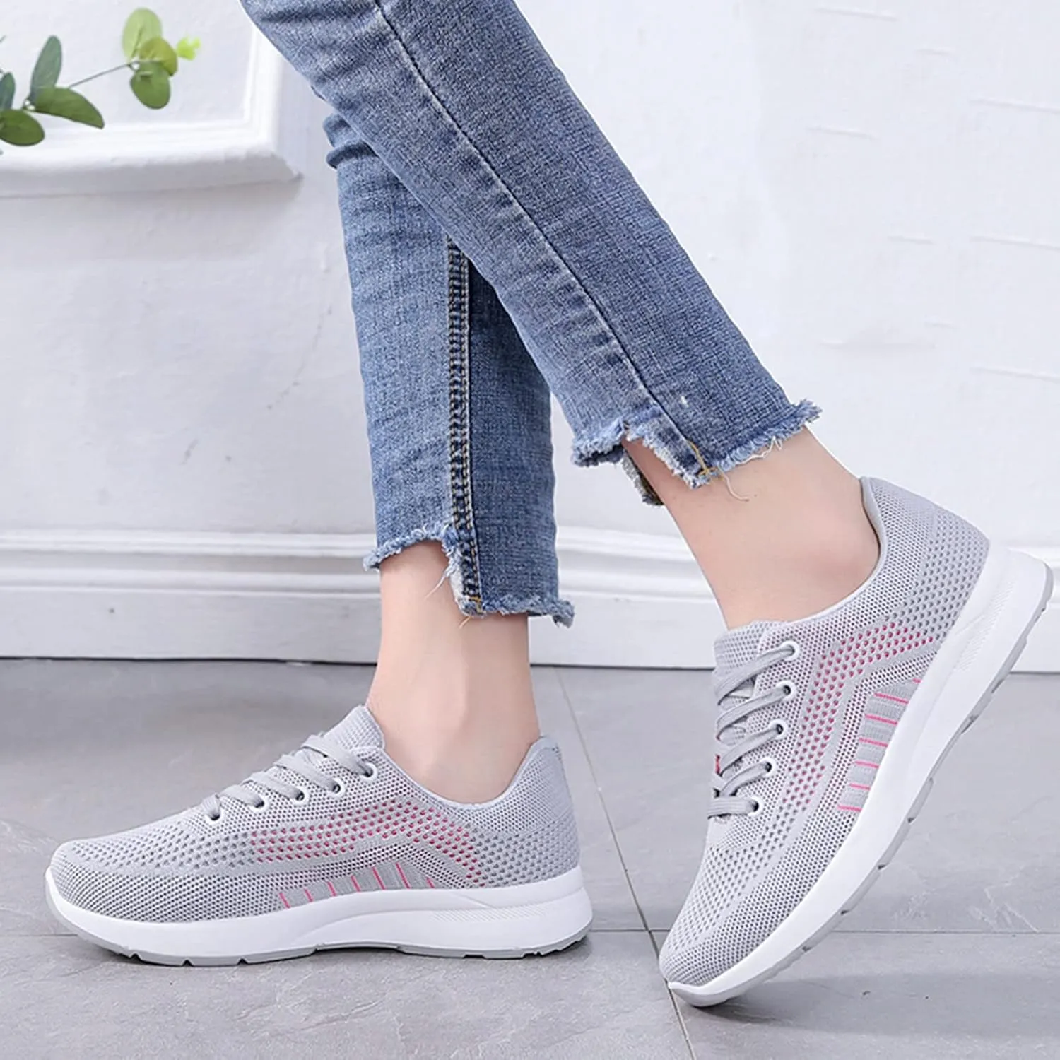 Women's Dress Flat Ballet Low Wedge Ladies Shoes Low Top Breathable Mesh Casual Women's Ballet Flat Comfortable