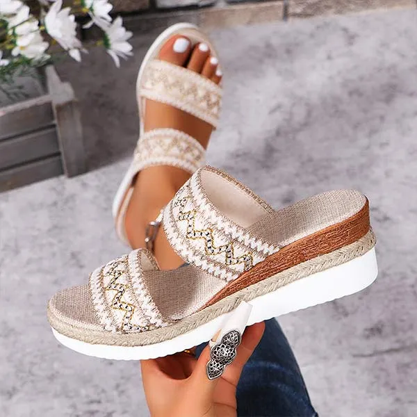 Women's Espadrille Platform Slide Sandals 89562540C