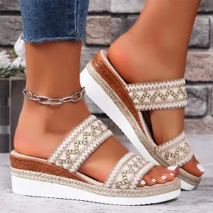 Women's Espadrille Platform Slide Sandals 89562540C